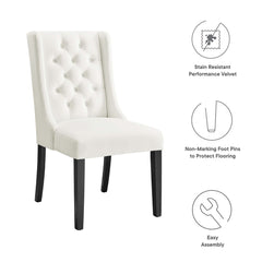 Baronet White Performance Velvet Dining Chairs (Set of 2) - Ornate Home