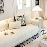 Baroque Floral Quilted Cotton Sofa Cover, Non-Slip Washable Couch Protector - Ornate Home