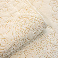 Baroque Floral Quilted Cotton Sofa Cover, Non-Slip Washable Couch Protector - Ornate Home