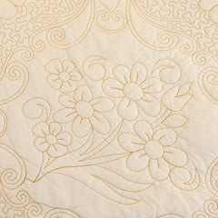 Baroque Floral Quilted Cotton Sofa Cover, Non-Slip Washable Couch Protector - Ornate Home