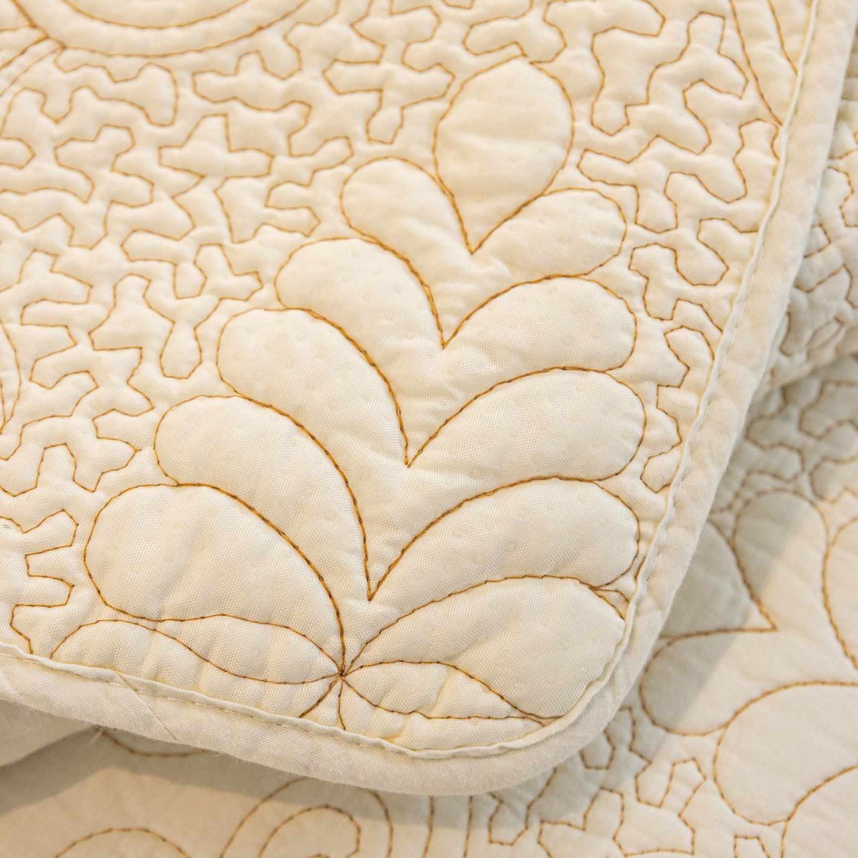Baroque Floral Quilted Cotton Sofa Cover, Non-Slip Washable Couch Protector - Ornate Home