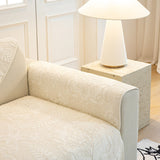 Baroque Floral Quilted Cotton Sofa Cover, Non-Slip Washable Couch Protector - Ornate Home