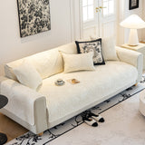 Baroque Floral Quilted Cotton Sofa Cover, Non-Slip Washable Couch Protector - Ornate Home