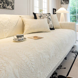 Baroque Floral Quilted Cotton Sofa Cover, Non-Slip Washable Couch Protector - Ornate Home