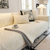 Baroque Sofa Cover – Quilted Cotton, Non-Slip, Washable with Ornate Embroidery - Ornate Home