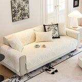 Baroque Sofa Cover – Quilted Cotton, Non-Slip, Washable with Ornate Embroidery - Ornate Home