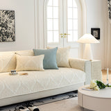 Baroque Sofa Cover – Quilted Cotton, Non-Slip, Washable with Ornate Embroidery - Ornate Home