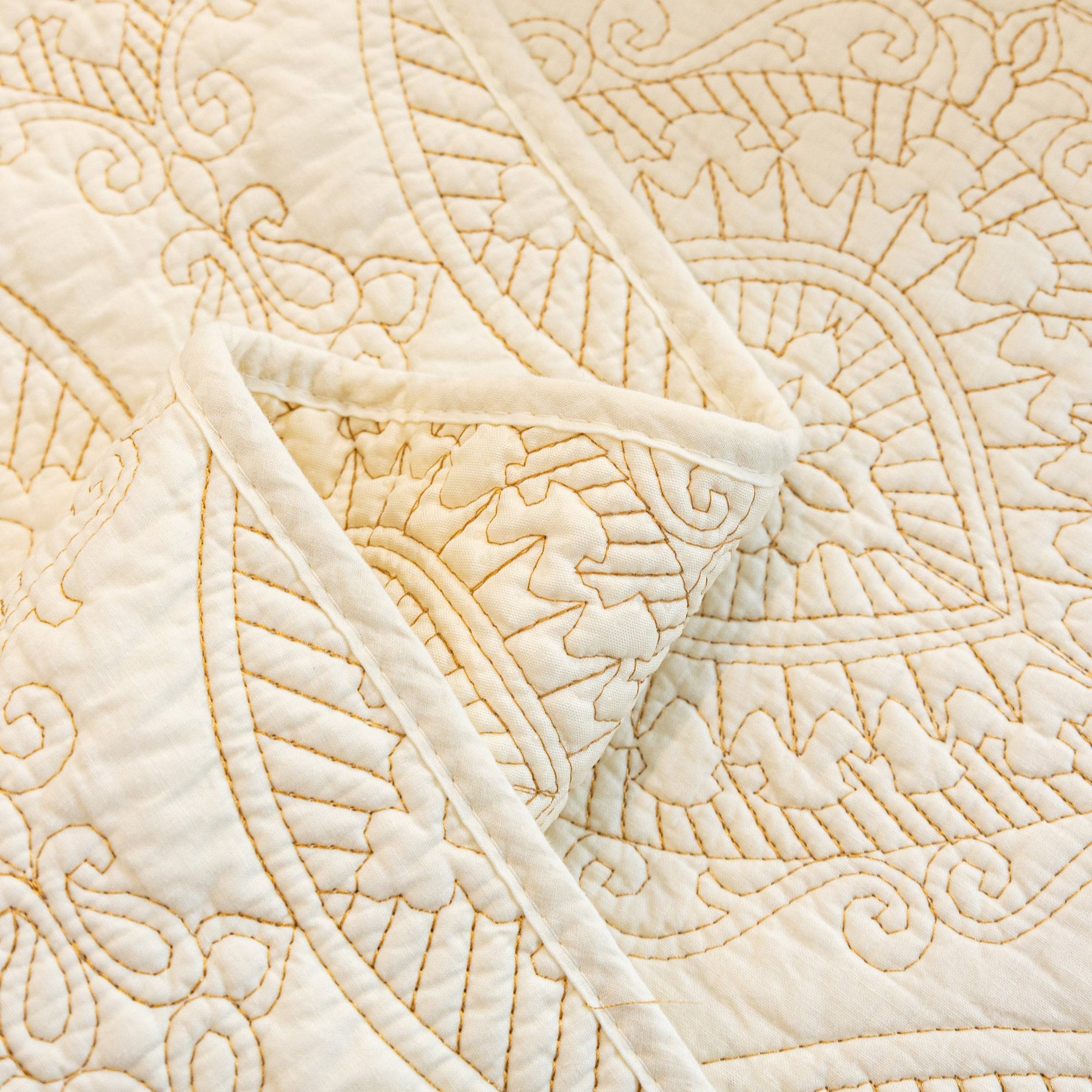Baroque Sofa Cover – Quilted Cotton, Non-Slip, Washable with Ornate Embroidery - Ornate Home