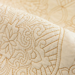 Baroque Sofa Cover – Quilted Cotton, Non-Slip, Washable with Ornate Embroidery - Ornate Home