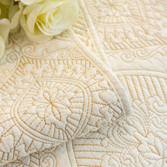 Baroque Sofa Cover – Quilted Cotton, Non-Slip, Washable with Ornate Embroidery - Ornate Home