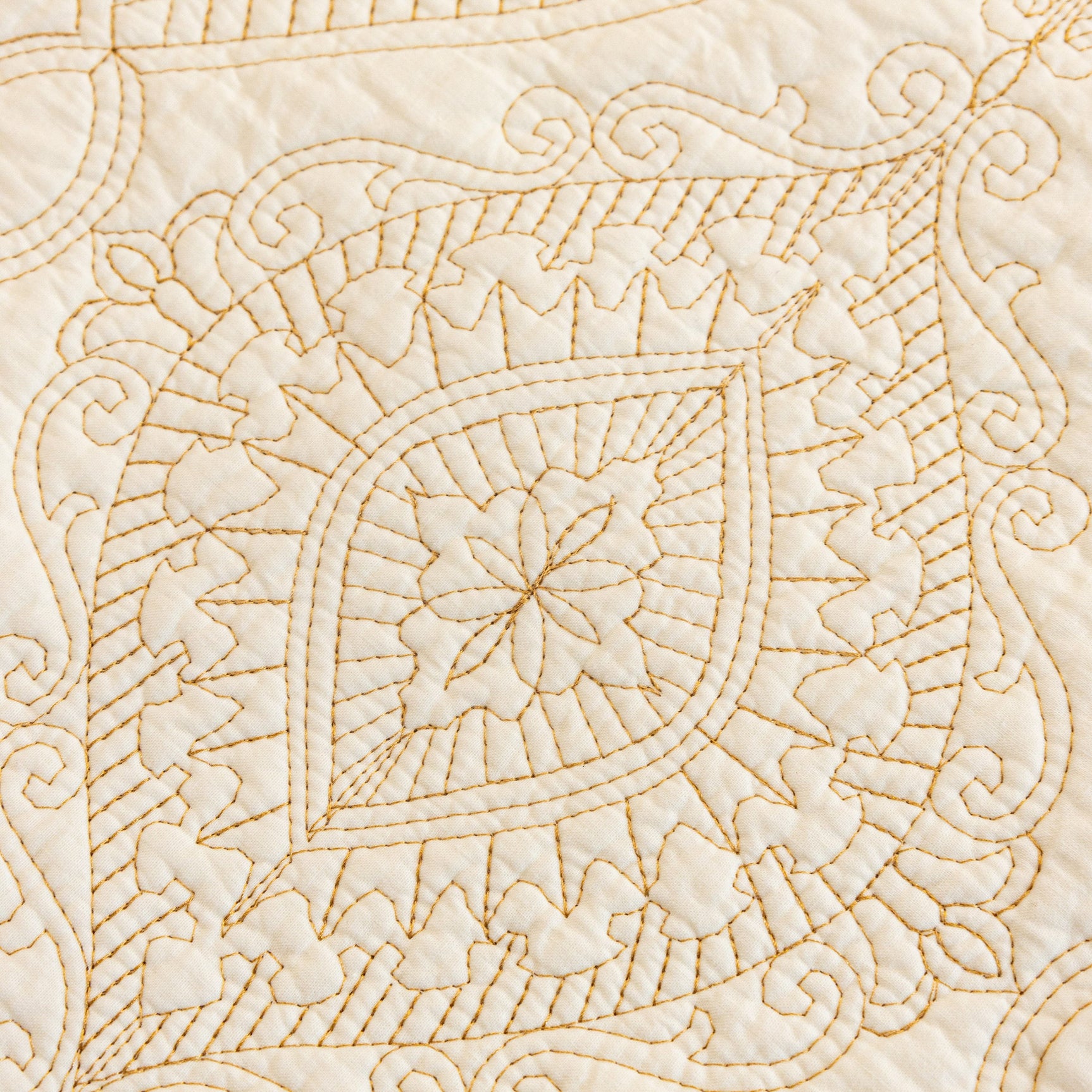 Baroque Sofa Cover – Quilted Cotton, Non-Slip, Washable with Ornate Embroidery - Ornate Home