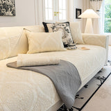 Baroque Sofa Cover – Quilted Cotton, Non-Slip, Washable with Ornate Embroidery - Ornate Home