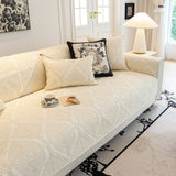 Baroque Sofa Cover – Quilted Cotton, Non-Slip, Washable with Ornate Embroidery - Ornate Home