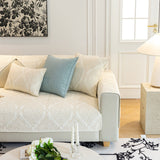 Baroque Sofa Cover – Quilted Cotton, Non-Slip, Washable with Ornate Embroidery - Ornate Home