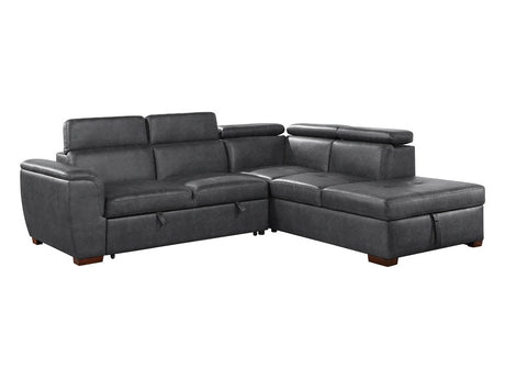 Barre Gray 2-Piece Sectional with Pull-Out Bed And Right Chaise - Ornate Home