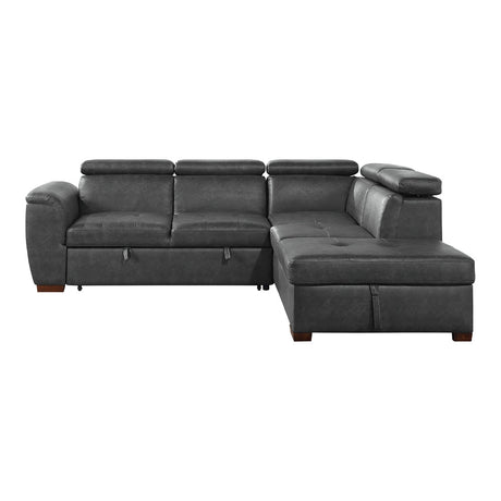 Barre Gray 2-Piece Sectional with Pull-Out Bed And Right Chaise - Ornate Home