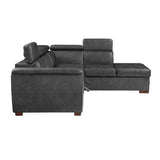 Barre Gray 2-Piece Sectional with Pull-Out Bed And Right Chaise - Ornate Home