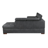 Barre Gray 2-Piece Sectional with Pull-Out Bed And Right Chaise - Ornate Home