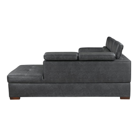 Barre Gray 2-Piece Sectional with Pull-Out Bed And Right Chaise - Ornate Home