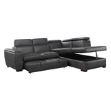 Barre Gray 2-Piece Sectional with Pull-Out Bed And Right Chaise - Ornate Home