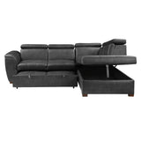 Barre Gray 2-Piece Sectional with Pull-Out Bed And Right Chaise - Ornate Home