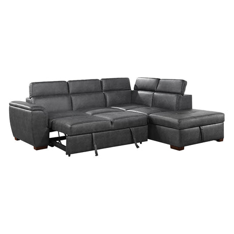 Barre Gray 2-Piece Sectional with Pull-Out Bed And Right Chaise - Ornate Home
