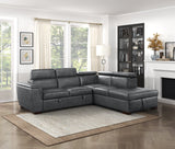 Barre Gray 2-Piece Sectional with Pull-Out Bed And Right Chaise - Ornate Home