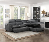 Barre Gray 2-Piece Sectional with Pull-Out Bed And Right Chaise - Ornate Home