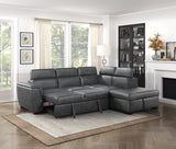 Barre Gray 2-Piece Sectional with Pull-Out Bed And Right Chaise - Ornate Home
