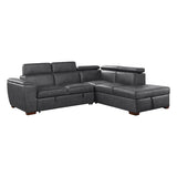 Barre Gray 2-Piece Sectional with Pull-Out Bed And Right Chaise - Ornate Home