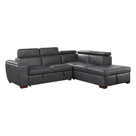 Barre Gray 2-Piece Sectional with Pull-Out Bed And Right Chaise - Ornate Home