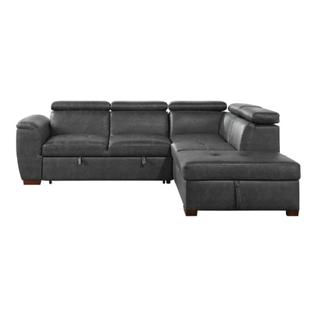 Barre Gray 2-Piece Sectional with Pull-Out Bed And Right Chaise - Ornate Home