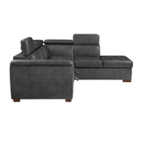 Barre Gray 2-Piece Sectional with Pull-Out Bed And Right Chaise - Ornate Home