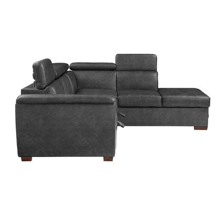 Barre Gray 2-Piece Sectional with Pull-Out Bed And Right Chaise - Ornate Home