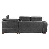 Barre Gray 2-Piece Sectional with Pull-Out Bed And Right Chaise - Ornate Home