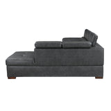 Barre Gray 2-Piece Sectional with Pull-Out Bed And Right Chaise - Ornate Home
