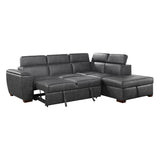 Barre Gray 2-Piece Sectional with Pull-Out Bed And Right Chaise - Ornate Home
