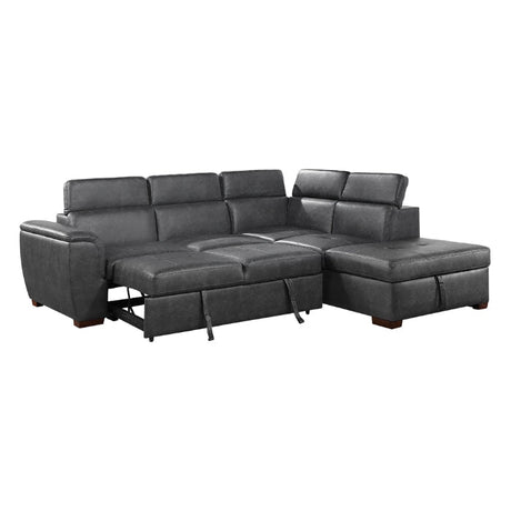 Barre Gray 2-Piece Sectional with Pull-Out Bed And Right Chaise - Ornate Home