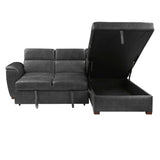 Barre Gray 2-Piece Sectional with Pull-Out Bed And Right Chaise - Ornate Home