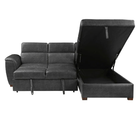 Barre Gray 2-Piece Sectional with Pull-Out Bed And Right Chaise - Ornate Home