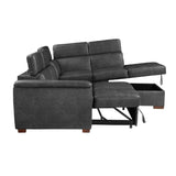 Barre Gray 2-Piece Sectional with Pull-Out Bed And Right Chaise - Ornate Home