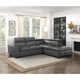 Barre Gray 2-Piece Sectional with Pull-Out Bed And Right Chaise - Ornate Home