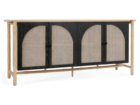 Barrea Natural/Antique Black Cabinet - Ornate Home