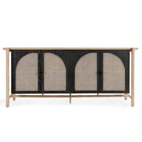 Barrea Natural/Antique Black Cabinet - Ornate Home