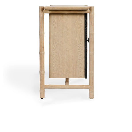 Barrea Natural/Antique Black Cabinet - Ornate Home