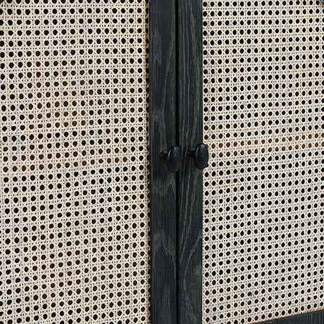 Barrea Natural/Antique Black Cabinet - Ornate Home