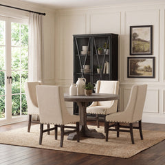 Barrett Brown Pedestal Dining Table - Ornate Home