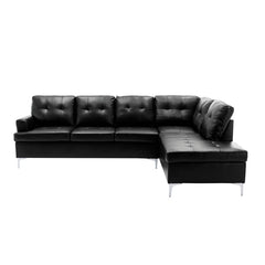 Barrington Black 2-Piece Sectional Right Chaise - Ornate Home