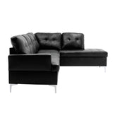 Barrington Black 2-Piece Sectional Right Chaise - Ornate Home