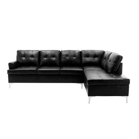 Barrington Black 3-Piece Sectional Right Chaise And Ottoman - Ornate Home